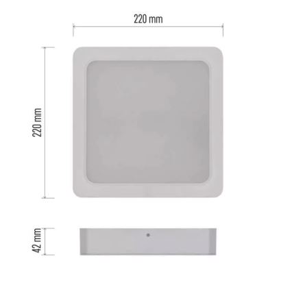 Iluminação de teto LED LED/24W/230V 22x22 cm branco
