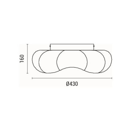 Iluminação de teto LED LED/24W/230V 3000K preto diâmetro 43 cm