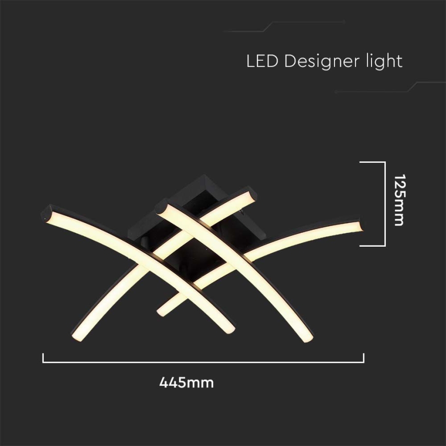 Iluminação de teto LED LED/24W/230V 3000K preto