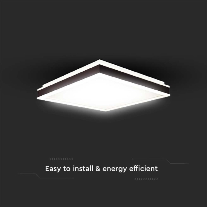 Iluminação de teto LED LED/24W/230V 4000K 45x45 cm preto