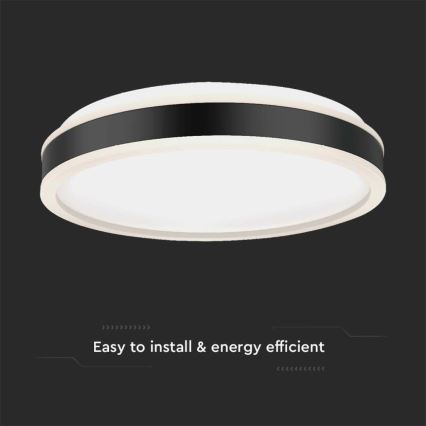 Iluminação de teto LED LED/24W/230V 4000K preto