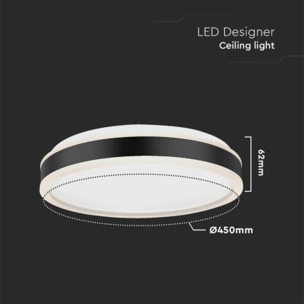 Iluminação de teto LED LED/24W/230V 4000K preto