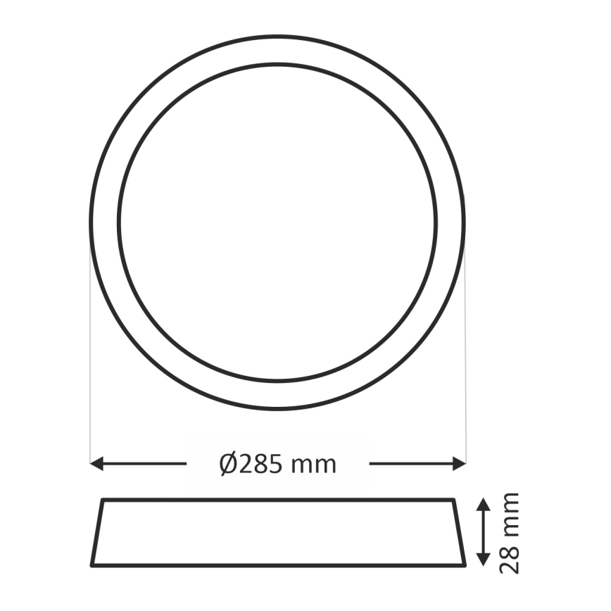 Iluminação de teto LED LED/24W/230V 4200K diâmetro 28,5 cm branco