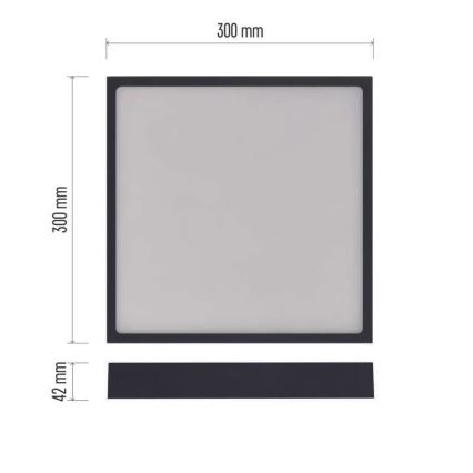 Iluminação de teto LED NEXXO LED/28,5W/230V 3000/3500/4000K 30x30 cm preto