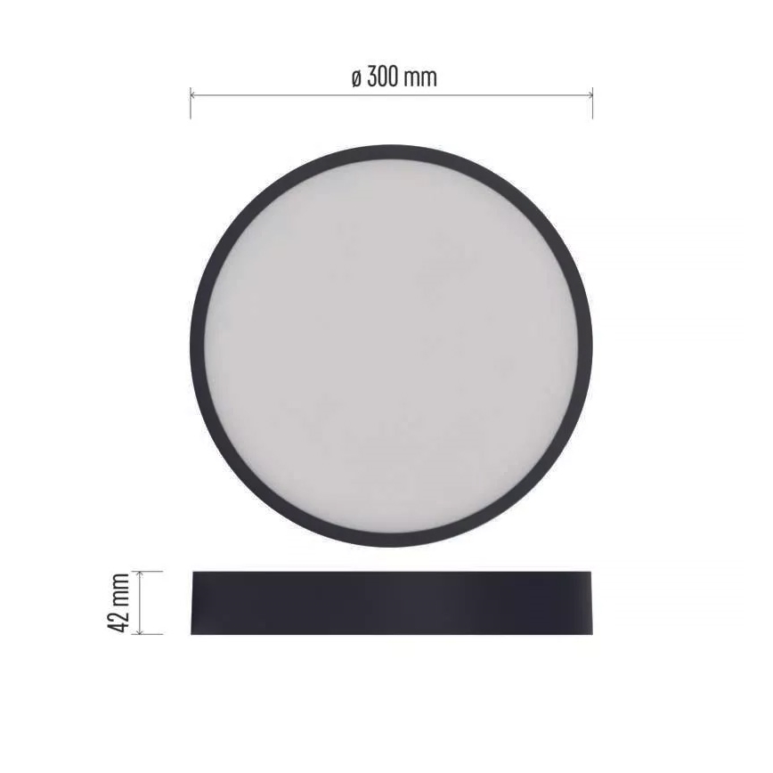 Iluminação de teto LED NEXXO LED/28,5W/230V 3000/3500/4000K d. 30 cm preto