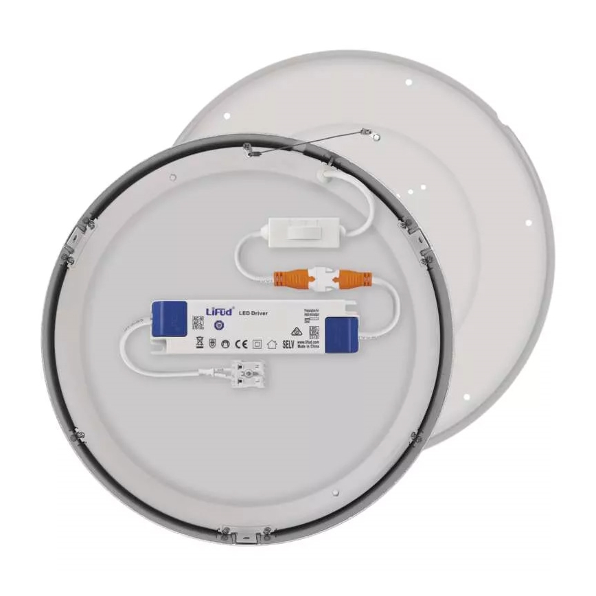 Iluminação de teto LED NEXXO LED/28,5W/230V 3000/3500/4000K diâmetro 30 cm cromado brilhante