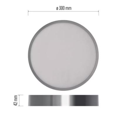 Iluminação de teto LED NEXXO LED/28,5W/230V 3000/3500/4000K diâmetro 30 cm cromado brilhante