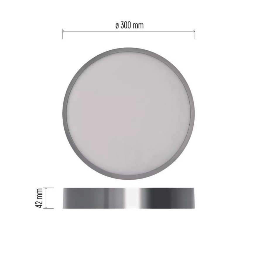 Iluminação de teto LED NEXXO LED/28,5W/230V 3000/3500/4000K diâmetro 30 cm cromado brilhante