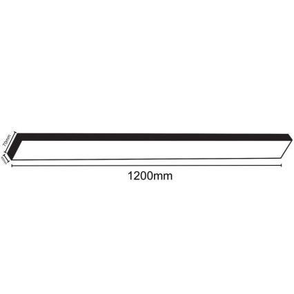 Iluminação de teto LED LED/32W/230V 4000K 120x7 cm preto