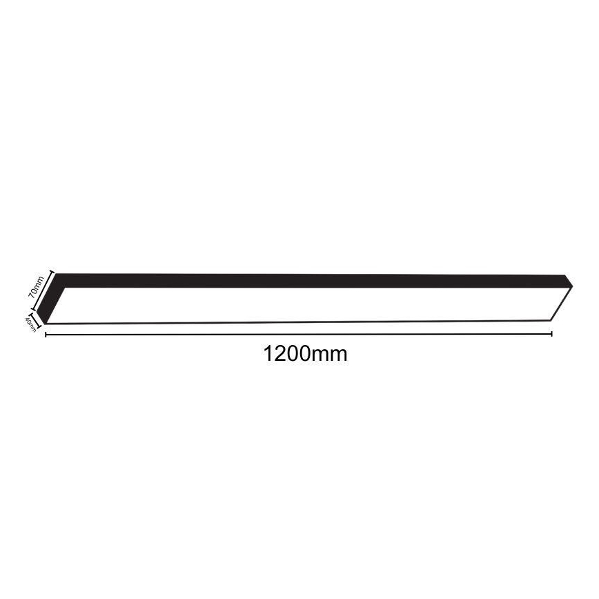 Iluminação de teto LED LED/32W/230V 4000K 120x7 cm preto