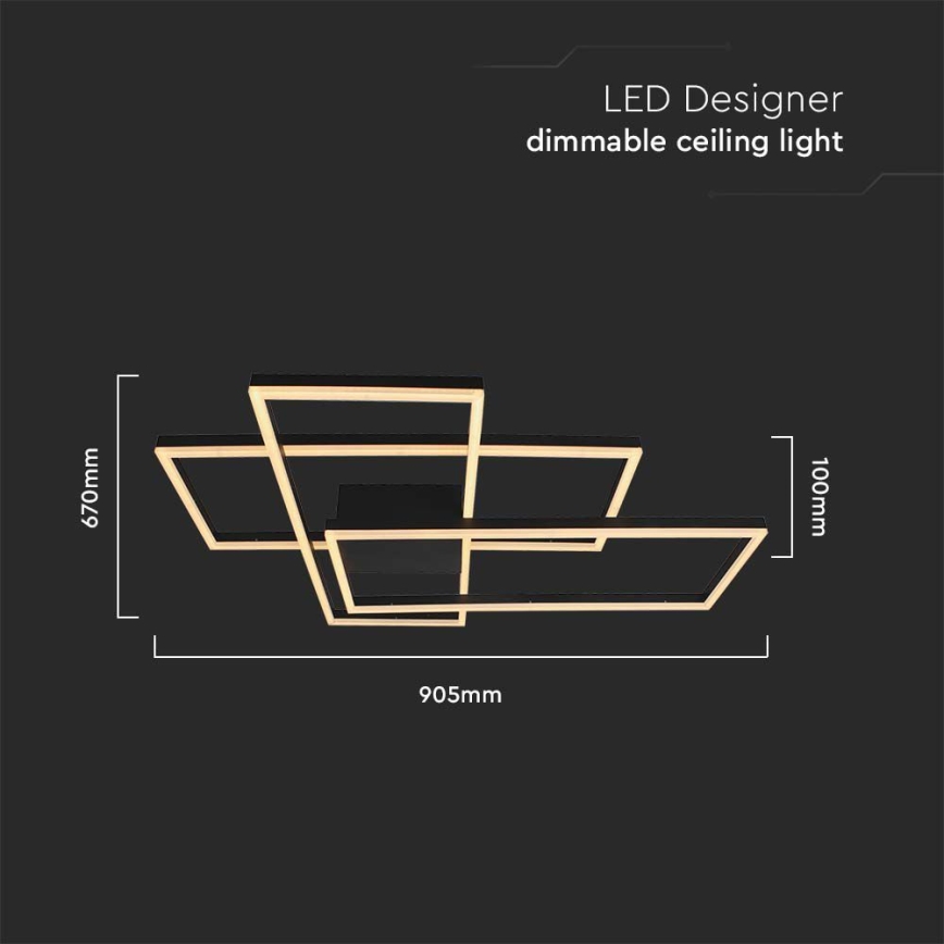 Iluminação de teto LED LED/47W/230V 3000K preto