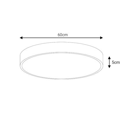 Iluminação de teto LED LED/60W/230V 4000K diâmetro 60 cm preto