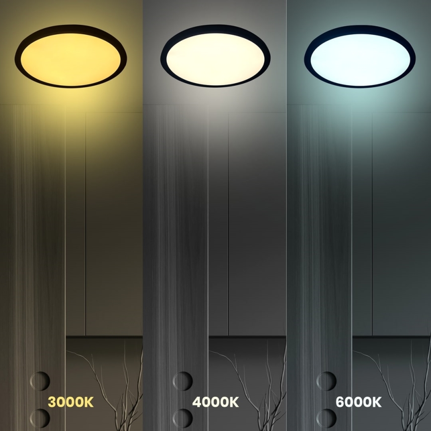 Iluminação de teto LED MAQ LED/50W/230V 3000/4000/6500K IP40 preto