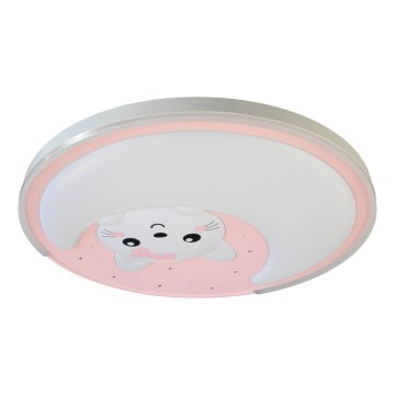 Iluminação de teto LED para crianças MOONCAT LED/34W/230V rosa