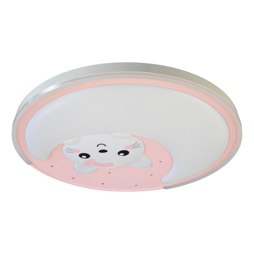 Iluminação de teto LED para crianças MOONCAT LED/34W/230V rosa