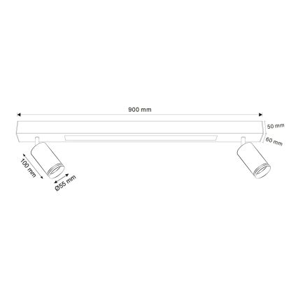 Iluminação de teto LED PARIS LED/24W/230V + 2xGU10/10W preto