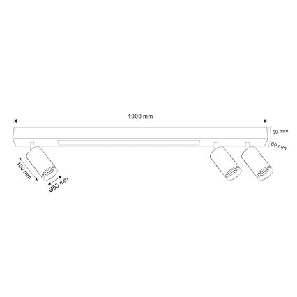 Iluminação de teto LED PARIS LED/24W/230V + 3xGU10/10W preto