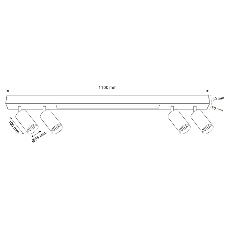 Iluminação de teto LED PARIS LED/24W/230V + 4xGU10/10W preto