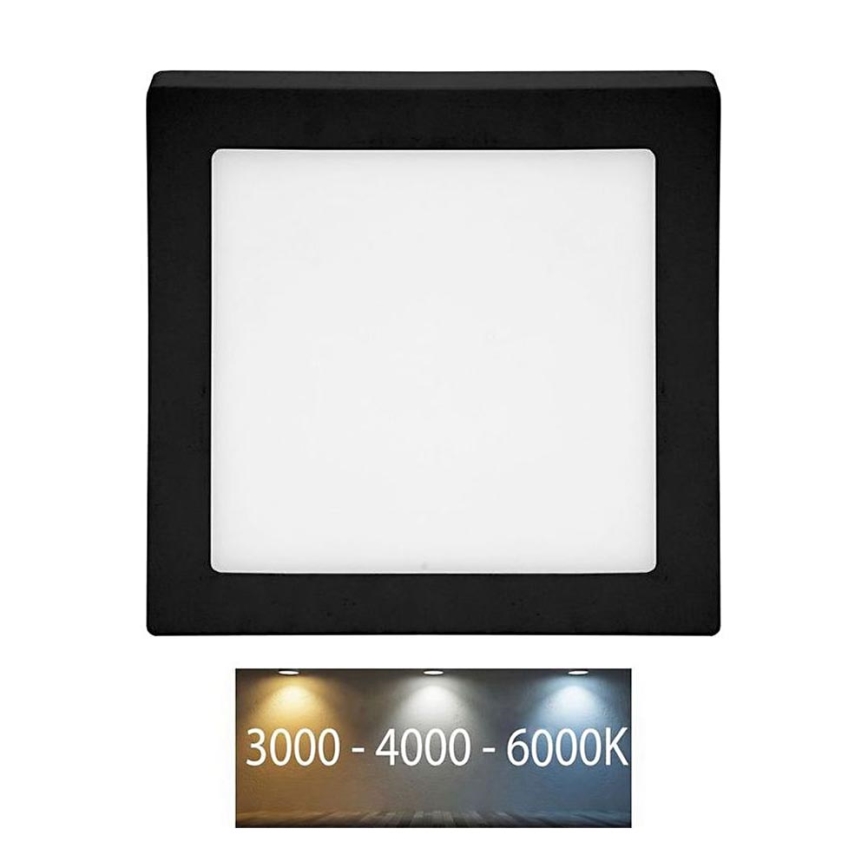 Iluminação de teto LED RAFA LED/18W/230V 3000/4000/6000K 22x22 cm preto