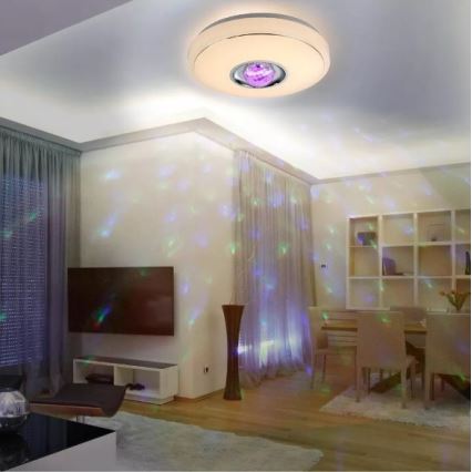 Iluminação de teto LED RGB com regulação MAGIC DISCO LED/18W/230V + controlo remoto