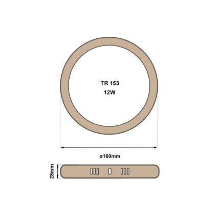 Iluminação de teto LED RING LED/12W/230V 4200K diâmetro 16 cm castanho