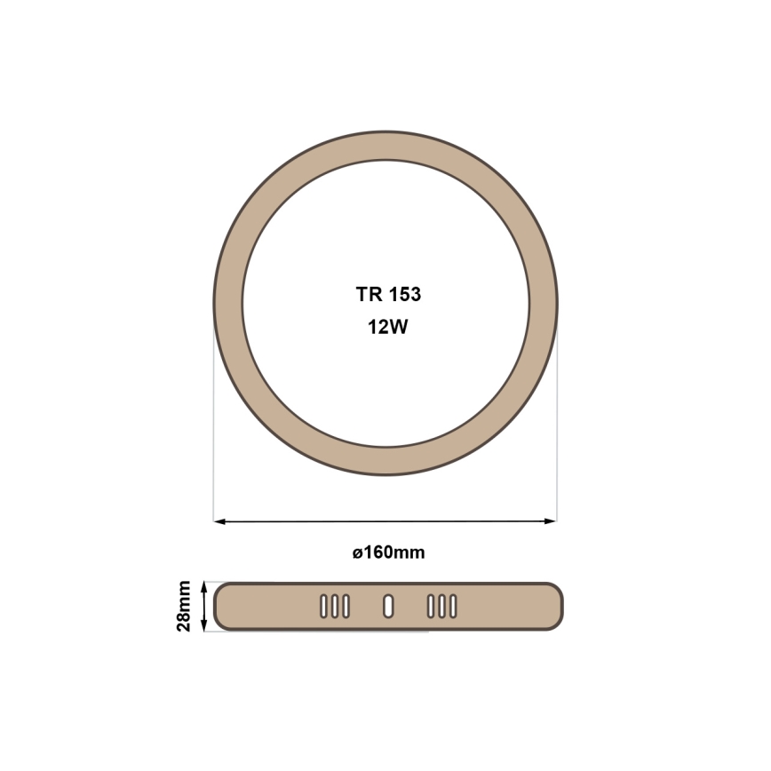 Iluminação de teto LED RING LED/12W/230V 4200K diâmetro 16 cm castanho