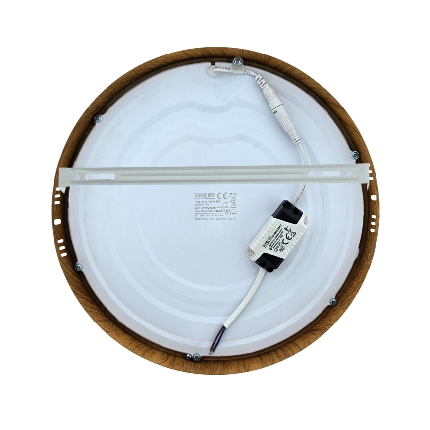 Iluminação de teto LED RING LED/24W/230V 4200K diâmetro 28,5 cm castanho