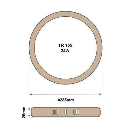 Iluminação de teto LED RING LED/24W/230V 4200K diâmetro 28,5 cm castanho