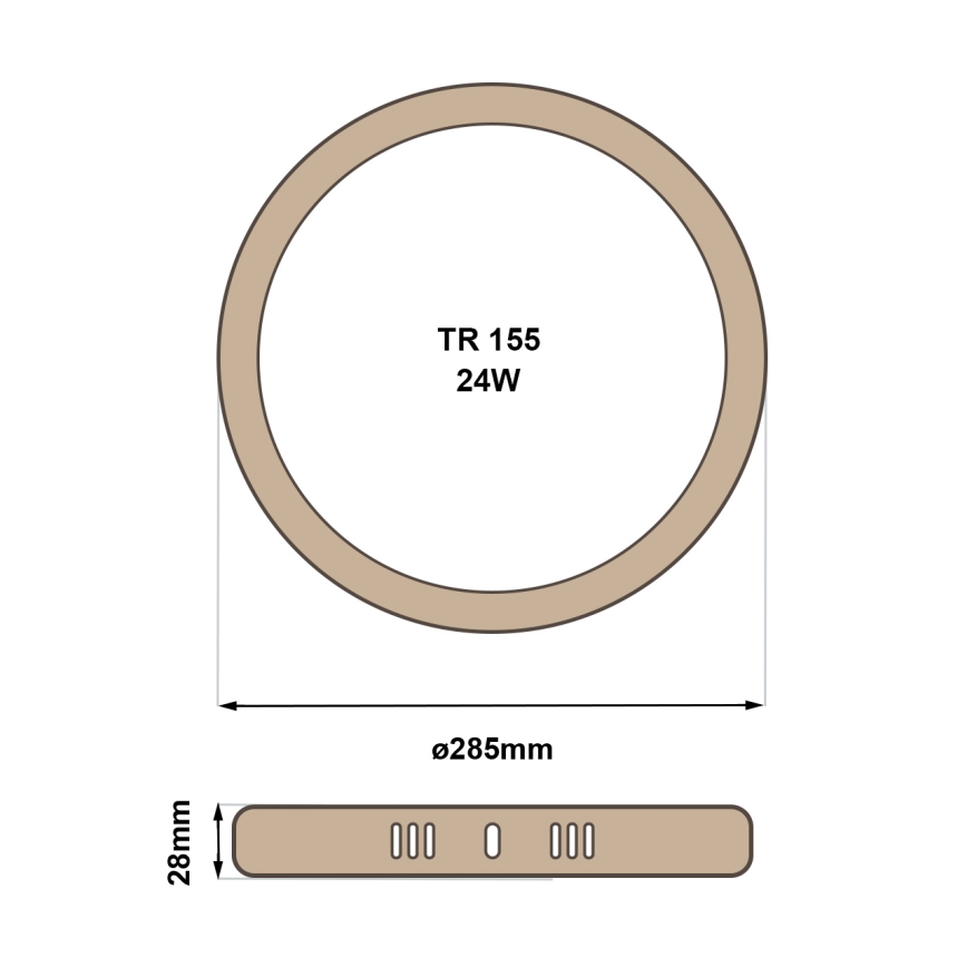 Iluminação de teto LED RING LED/24W/230V 4200K diâmetro 28,5 cm castanho