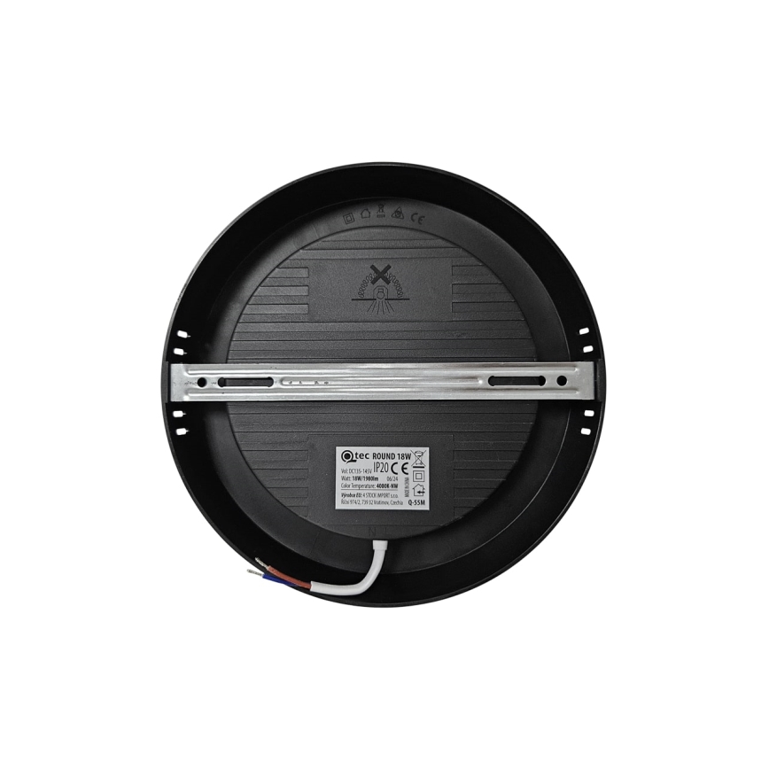 Iluminação de teto LED ROUND LED/18W/230V 4000K diâmetro 21,7 cm preto