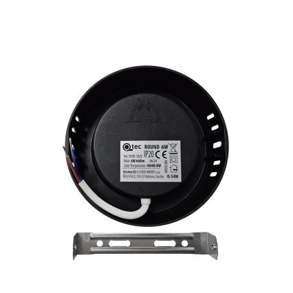 Iluminação de teto LED ROUND LED/6W/230V 4000K diâmetro 12,1 cm preto