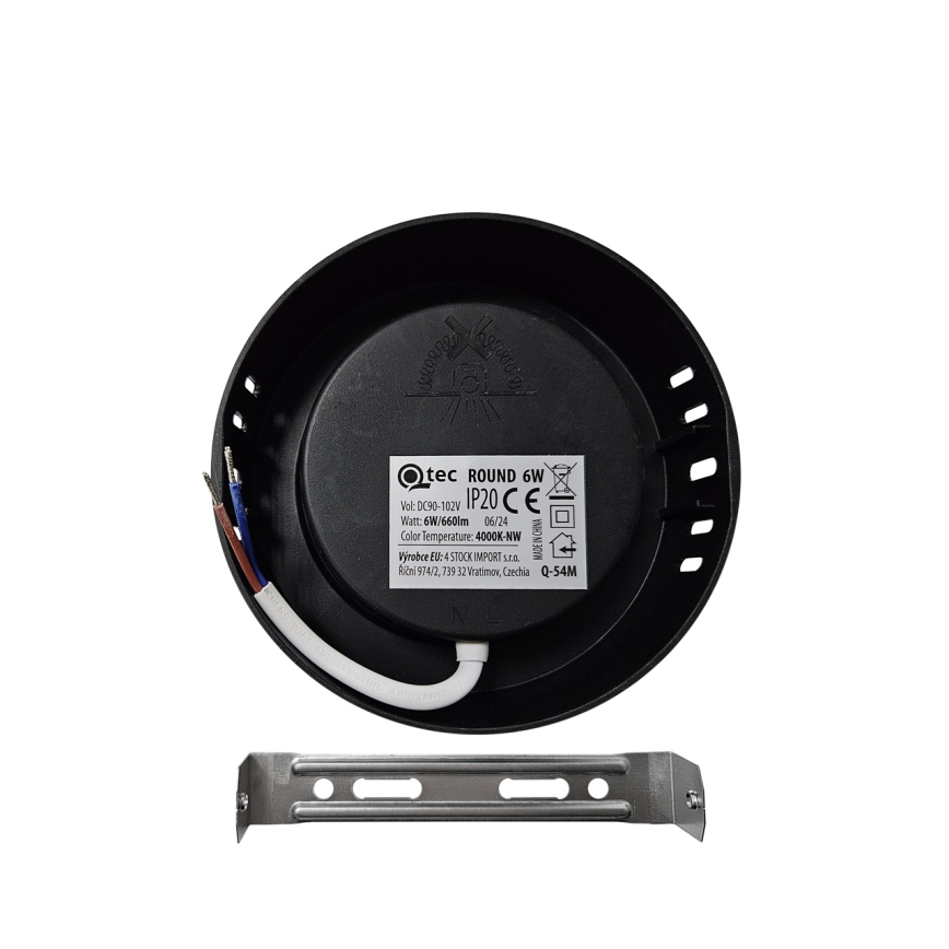 Iluminação de teto LED ROUND LED/6W/230V 4000K diâmetro 12,1 cm preto