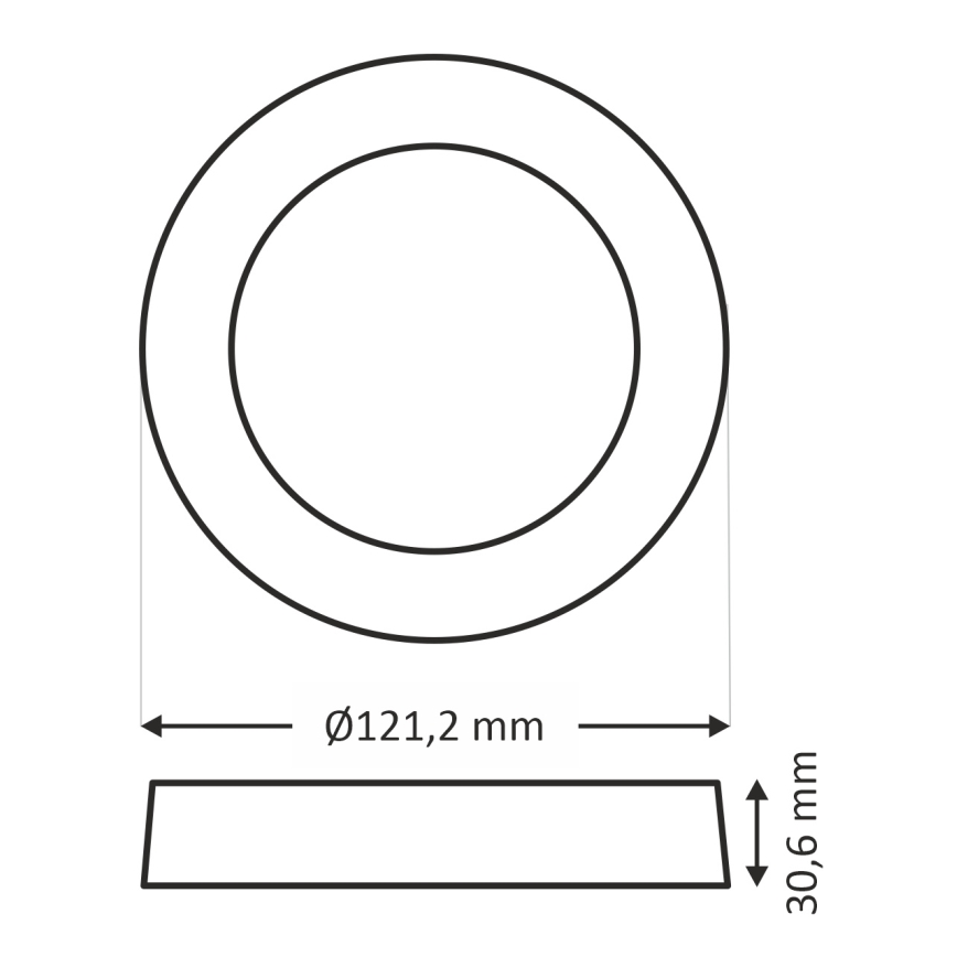 Iluminação de teto LED ROUND LED/6W/230V 4000K diâmetro 12,1 cm preto