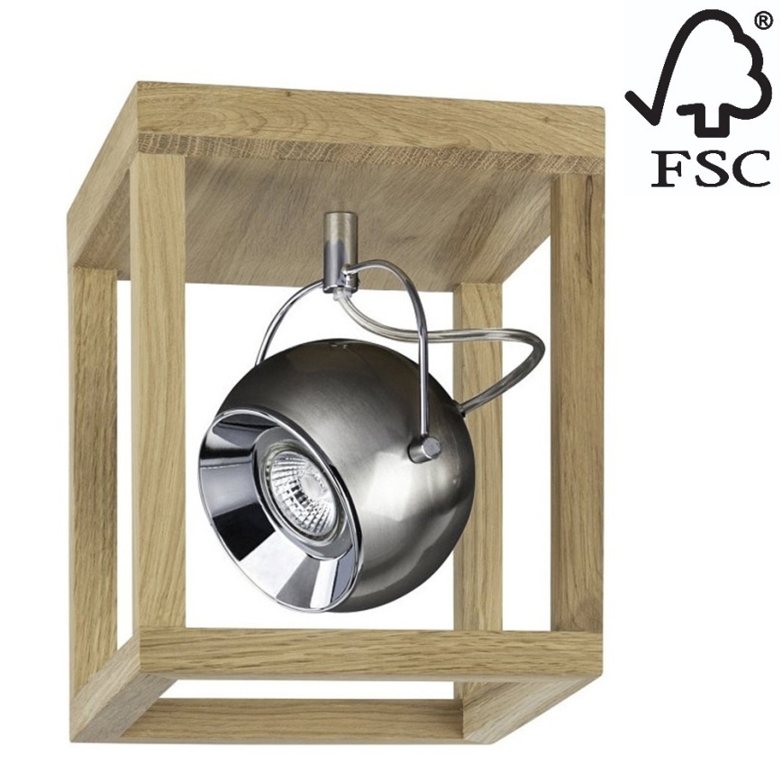 Iluminação de teto LED ROY 1xGU10/5W/230V carvalho mate - certificado por FSC