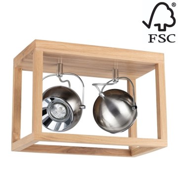Iluminação de teto LED ROY 2xGU10/5W/230V carvalho mate - certificado por FSC