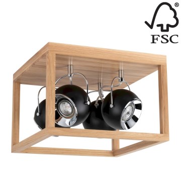 Iluminação de teto LED ROY 4xGU10/5W/230V carvalho mate - certificado por FSC