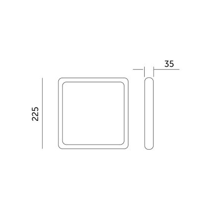 Iluminação de teto LED SIGARO SQUARE LED/18W/230V 4000K IP40