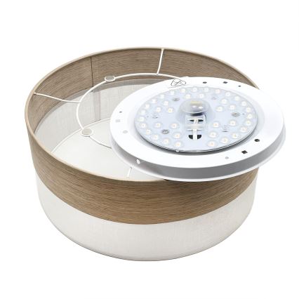 Iluminação de teto LED SIRJA WOOD LED/20W/230V diâmetro 35 cm branco/carvalho