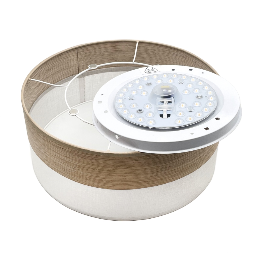 Iluminação de teto LED SIRJA WOOD LED/20W/230V diâmetro 35 cm branco/carvalho