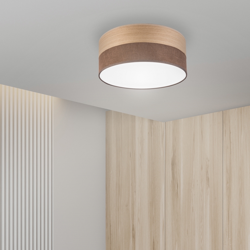 Iluminação de teto LED SIRJA WOOD LED/20W/230V diâmetro 35 cm castanho/carvalho