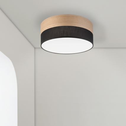 Iluminação de teto LED SIRJA WOOD LED/20W/230V diâmetro 35 cm preto/carvalho