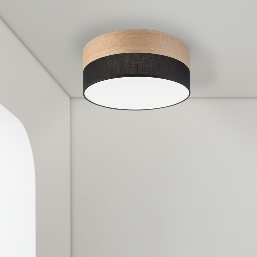 Iluminação de teto LED SIRJA WOOD LED/20W/230V diâmetro 35 cm preto/carvalho
