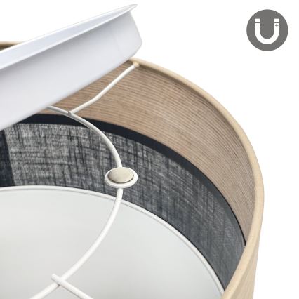 Iluminação de teto LED SIRJA WOOD LED/20W/230V diâmetro 35 cm preto/carvalho