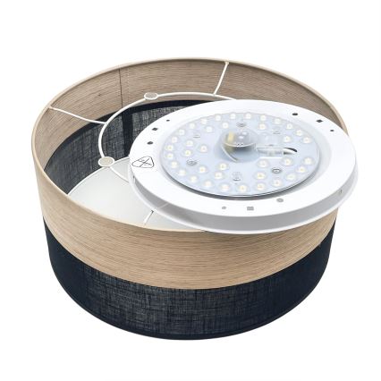 Iluminação de teto LED SIRJA WOOD LED/20W/230V diâmetro 35 cm preto/carvalho