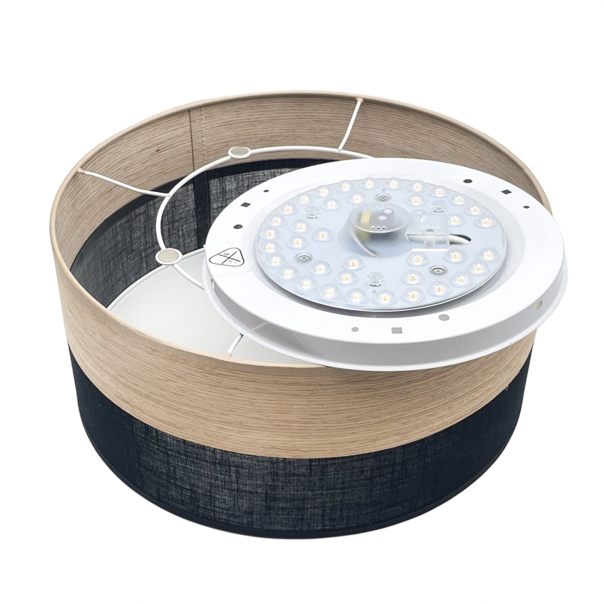 Iluminação de teto LED SIRJA WOOD LED/20W/230V diâmetro 35 cm preto/carvalho