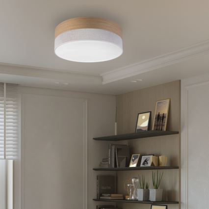 Iluminação de teto LED SIRJA WOOD LED/36W/230V diâmetro 45 cm branco/carvalho