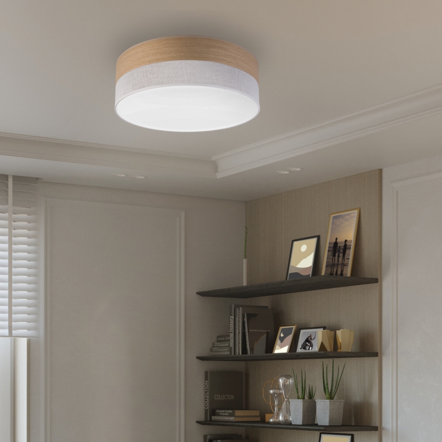 Iluminação de teto LED SIRJA WOOD LED/36W/230V diâmetro 45 cm branco/carvalho