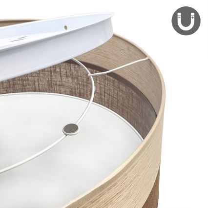 Iluminação de teto LED SIRJA WOOD LED/36W/230V diâmetro 45 cm castanho/carvalho