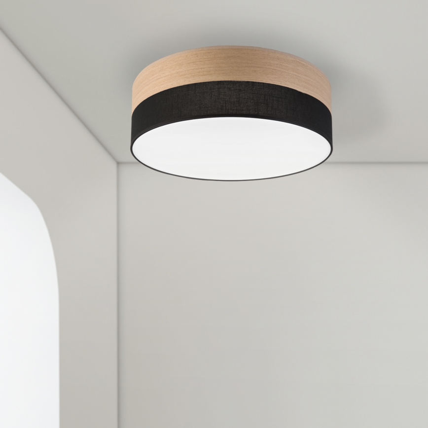 Iluminação de teto LED SIRJA WOOD LED/36W/230V diâmetro 45 cm preto/carvalho
