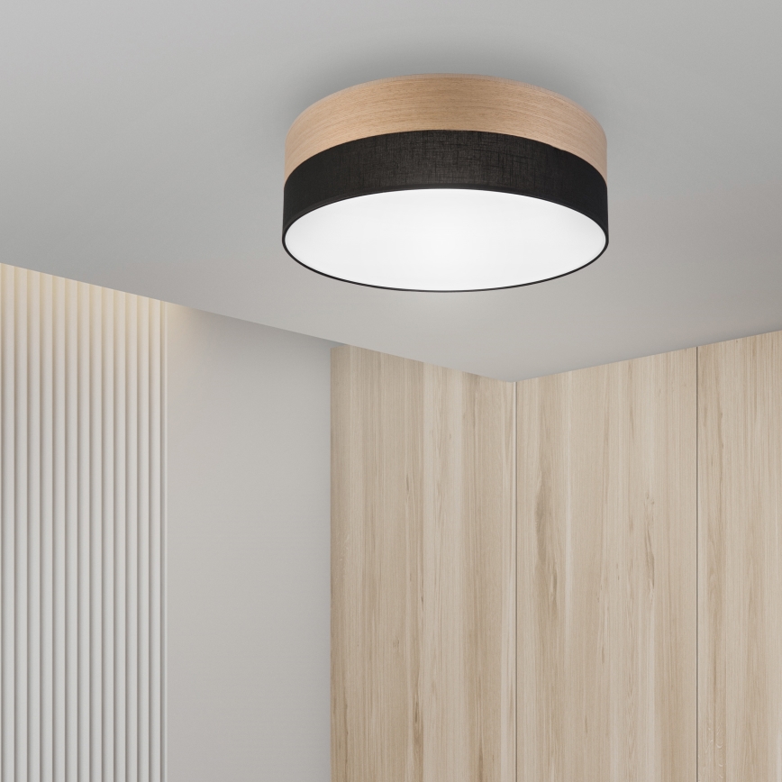 Iluminação de teto LED SIRJA WOOD LED/36W/230V diâmetro 45 cm preto/carvalho